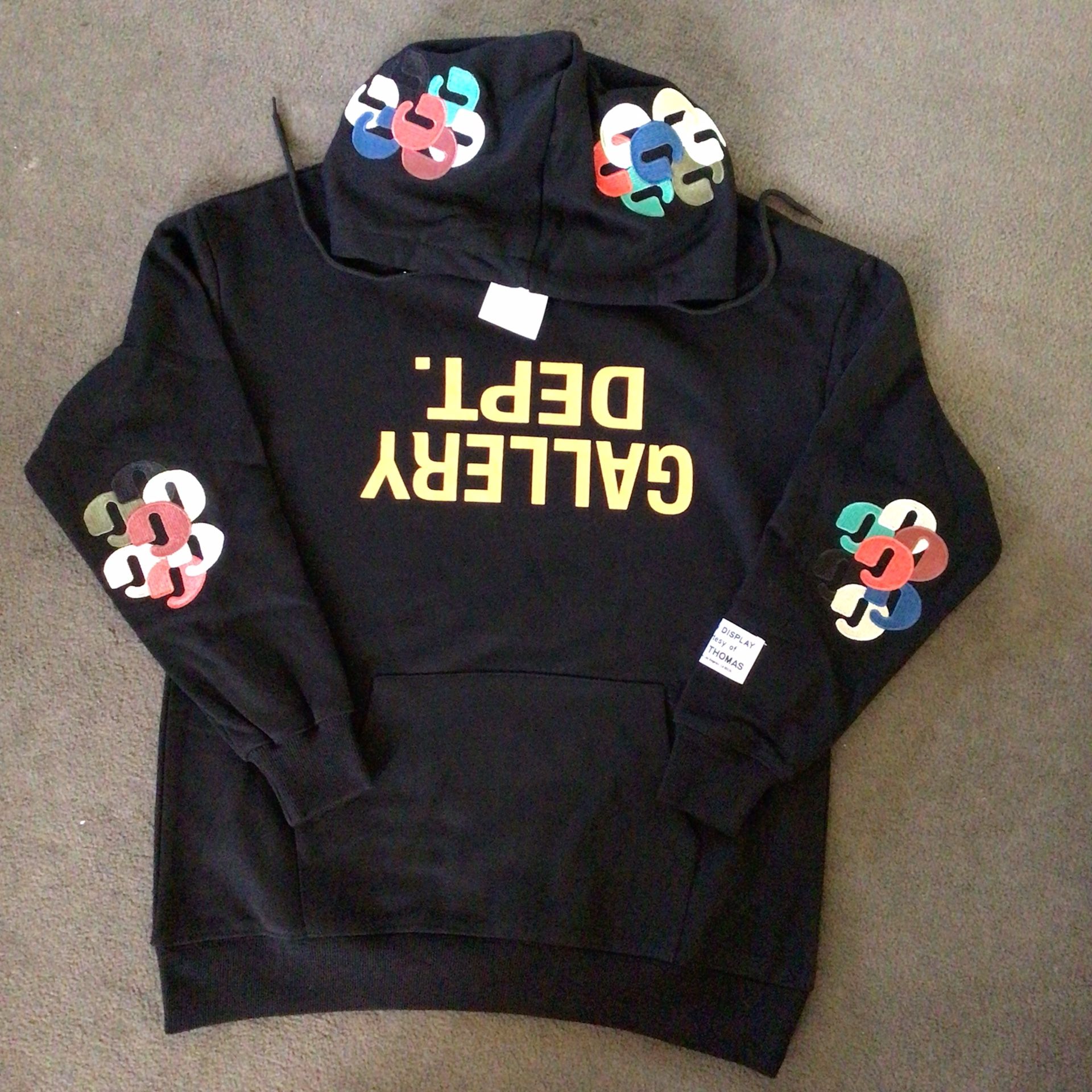 Gallery Blvck Off White Colorful Patches Hoodie Dept mm6 Cross