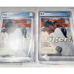 9.2 & 8.5 Tiger Woods Sports Illustrated Magazines 