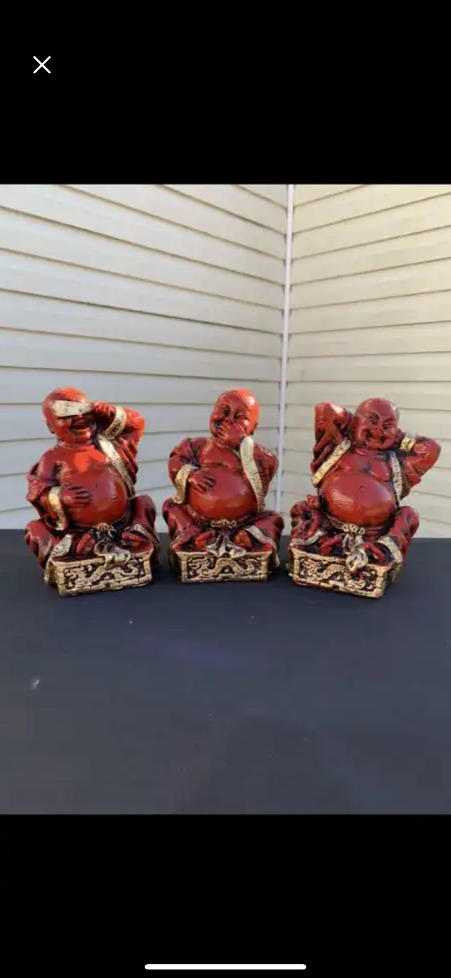 The Three Wise Buddhas Statues Set