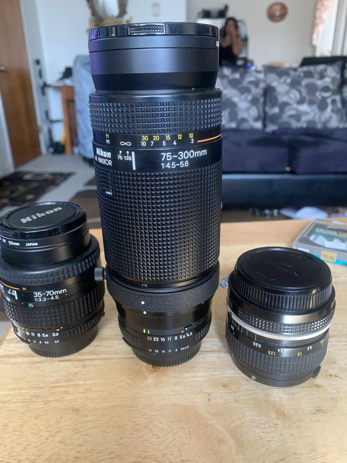 Lot of 3 Nikon Nikkor Lens AF 75-300mm, 35-70mm and 28 mm