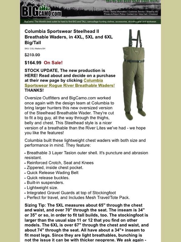 New Columbia Mens Fishing Waders 5xl and 6xl for Sale in Dover, NH - OfferUp