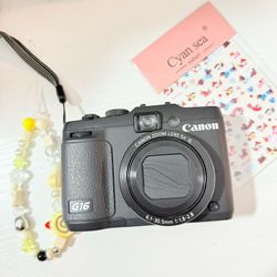 Canon PowerShot G16 Black Digital Camera Full HD 12.1MP 5x Zoom Wi-Fi - TESTED 