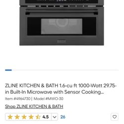 NEW ZLINE 30” Built-in Convection Microwave Oven BLACK Stainless STEEL MWO-30