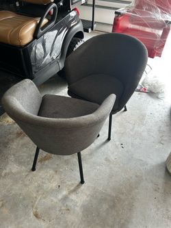 2 grey chairs