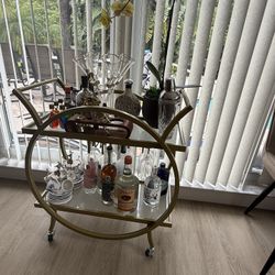 Gold and Glass bar Cart
