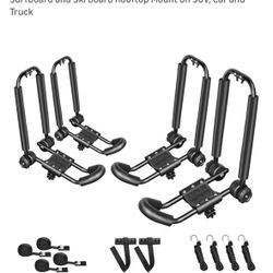 Two Pairs Universal Foldable J-Bar Kayak Rack