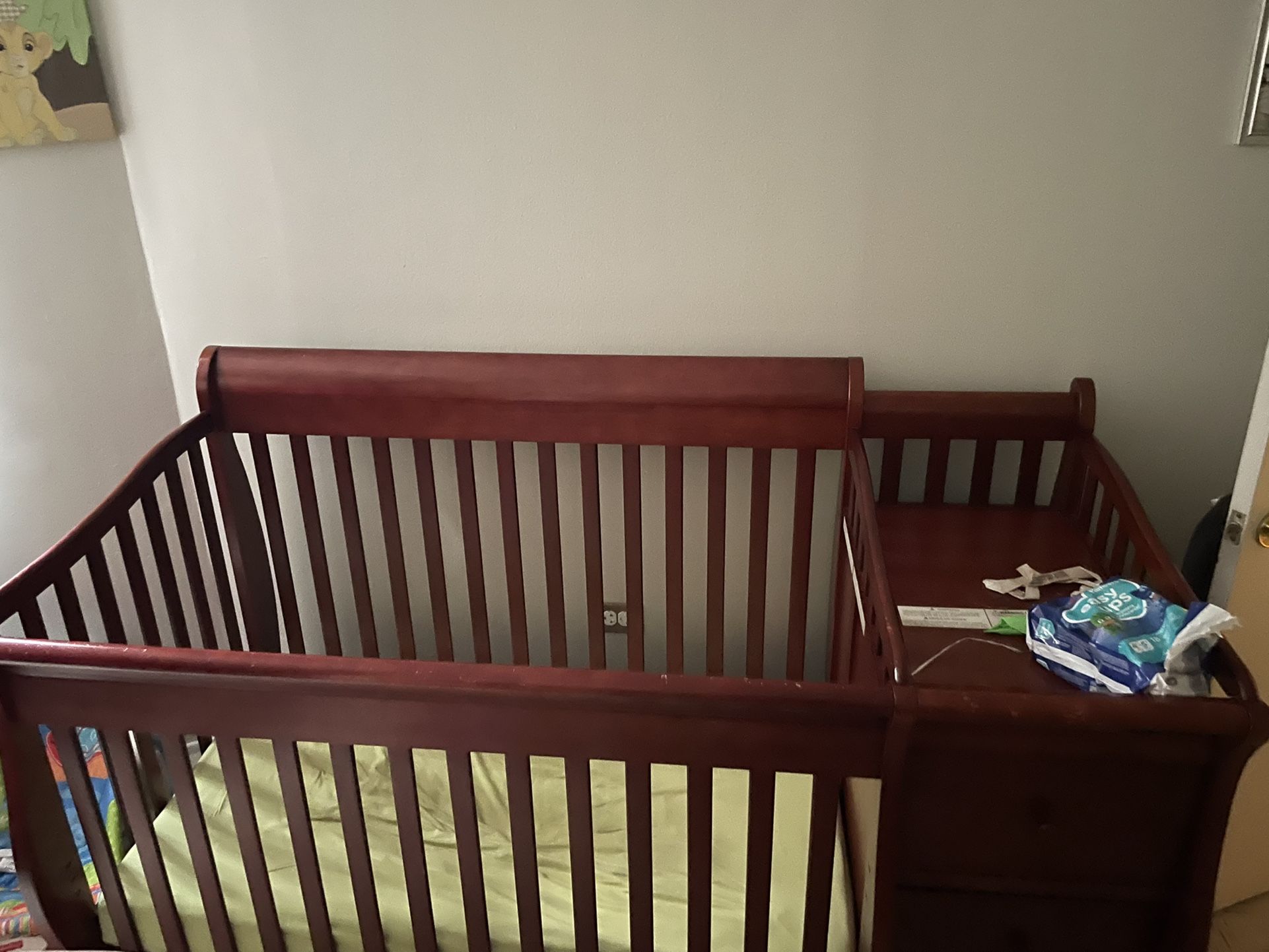 Chris With Changing Table And Cherry Wood