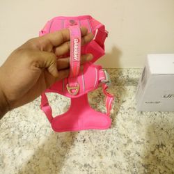 Pink And Gray Dog Harness