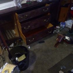 Dressers Drawers W/Side Shelvea