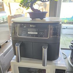 Ninja - Foodi 6-in-1 8-qt. 2-Basket Air Fryer with DualZone Technology & Air Fry, Roast, Broil, Bake, Reheat & Dehydrate - Dark Gray