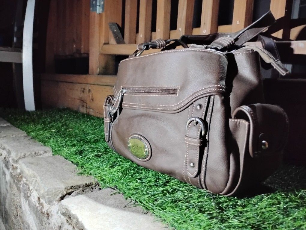 Rosetti Brown Leather Shoulder Bag