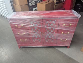 Pulaski Furniture Red Mirrored Entryway Credenza Cabinet