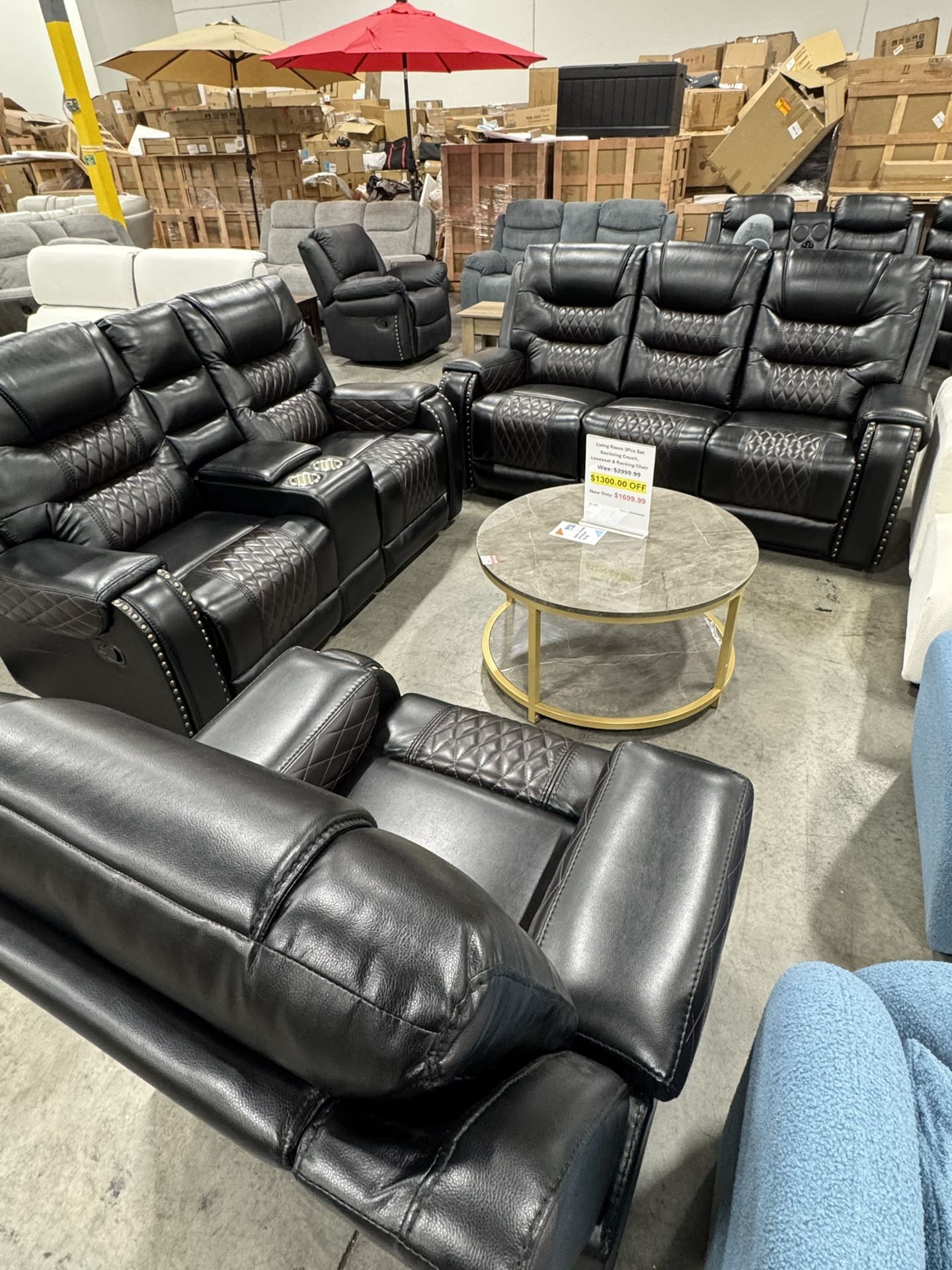 Premium Recliner Couch, Loveseat And Chair 3Pcs Set