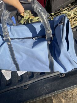 Suede Blue Vintage Duffel Bag