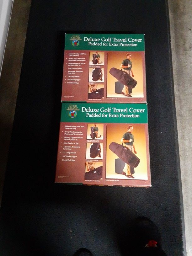 2 DELUXE GOLF TRAVEL COVERS