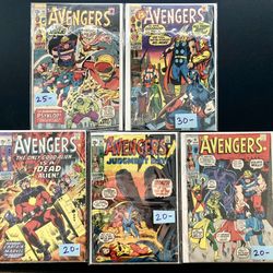 5 Vintage 1971 Marvel Avengers comic books only $100