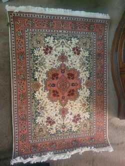 Brand-New 100% Hand-Knotted Wool And Silk Persian Tabriz Rug 3'5"X 4'11" No Lower Offers Accepted