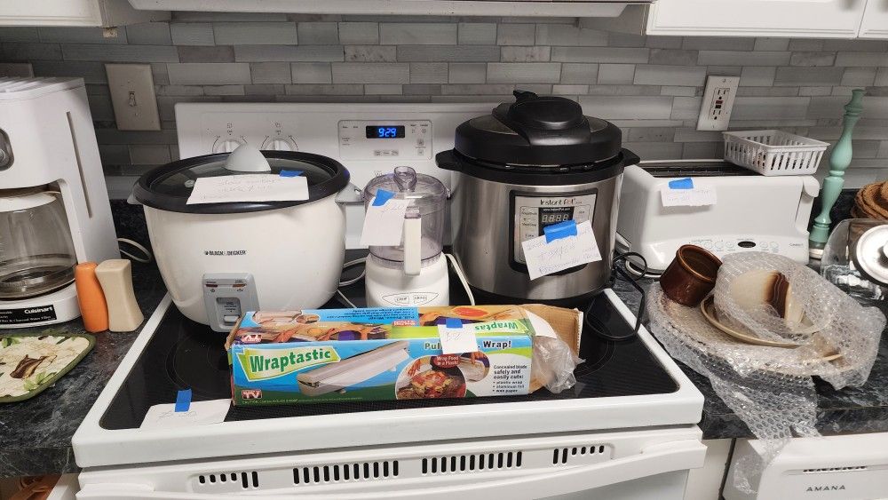 Kitchen, Dishes, Vacuum Cleaner, Pressure Cooker, Slow Cooker, Toaster, Coffee Maker, Lamps, and Lot More Today From $1 To Up