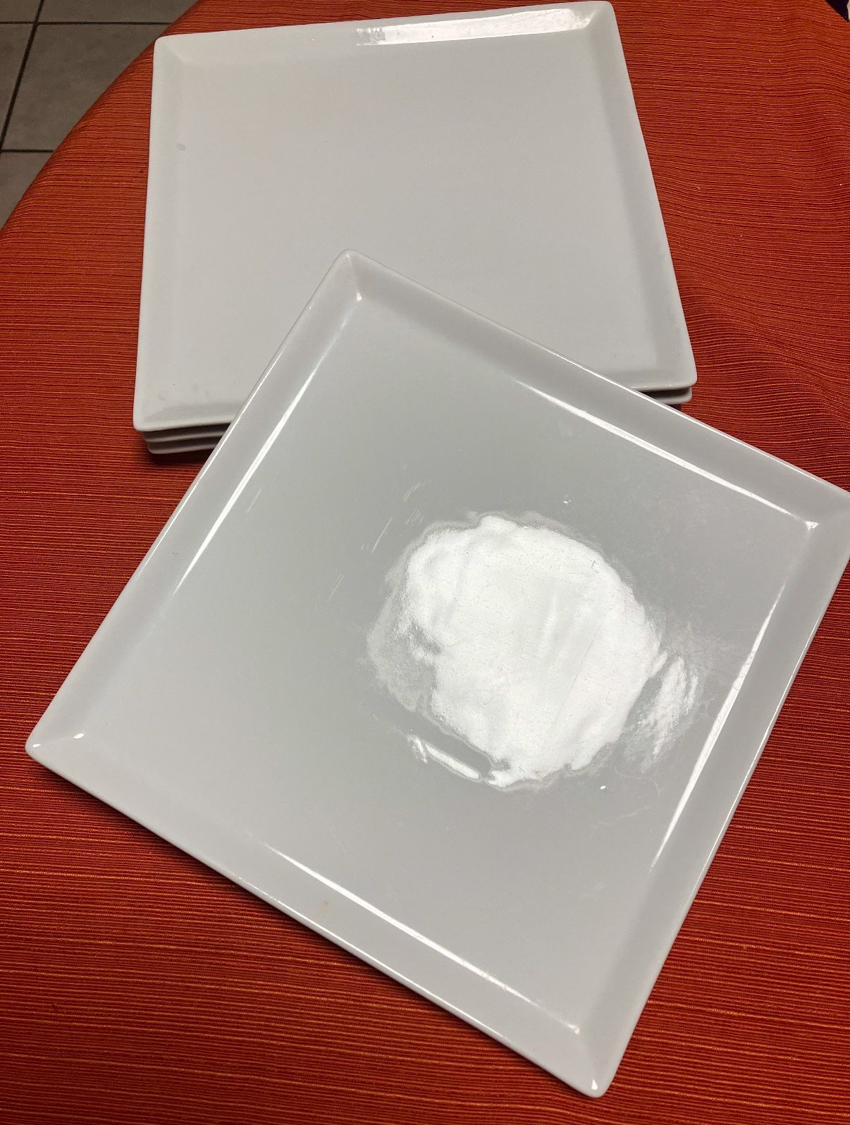 Aida 4 square fine porcelain plates 9.5 × 9.5