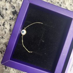 14k Gold Evil Eye Bracelet 