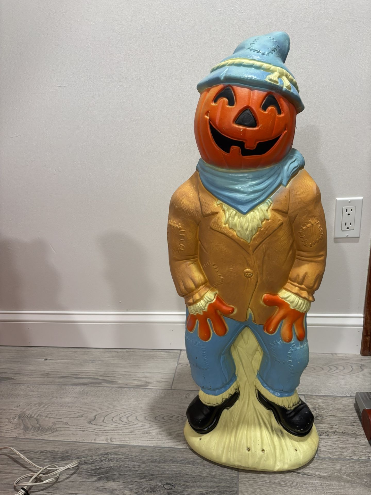 Vintage Pumpkin Scarecrow Blow Mold