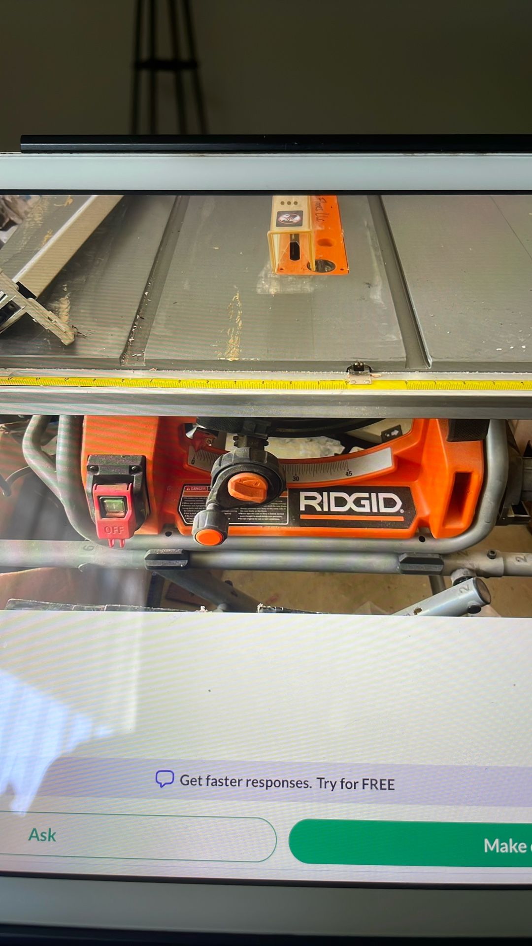 Ridged Table Saw 10” Excellent Condition