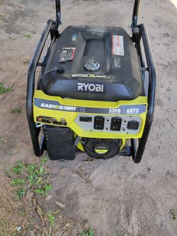 Ryobi 5500 watt portable gas generator heavy duty power unit built for home backup,job sites,& emergency works excellent