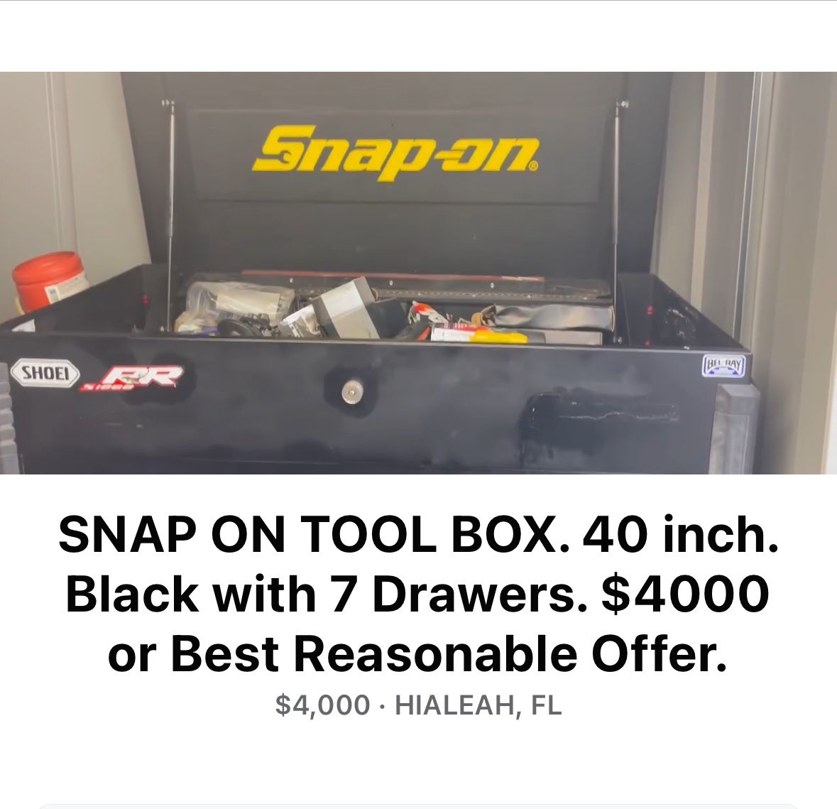 SNAP ON TOOL BOX WITH TOOLS