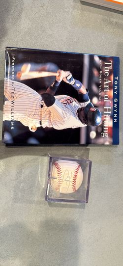 Tony Gwynn Signed Ball and Book