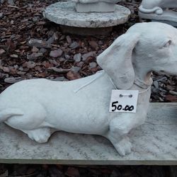 Garden Concrete Dog Statue 14" Wide