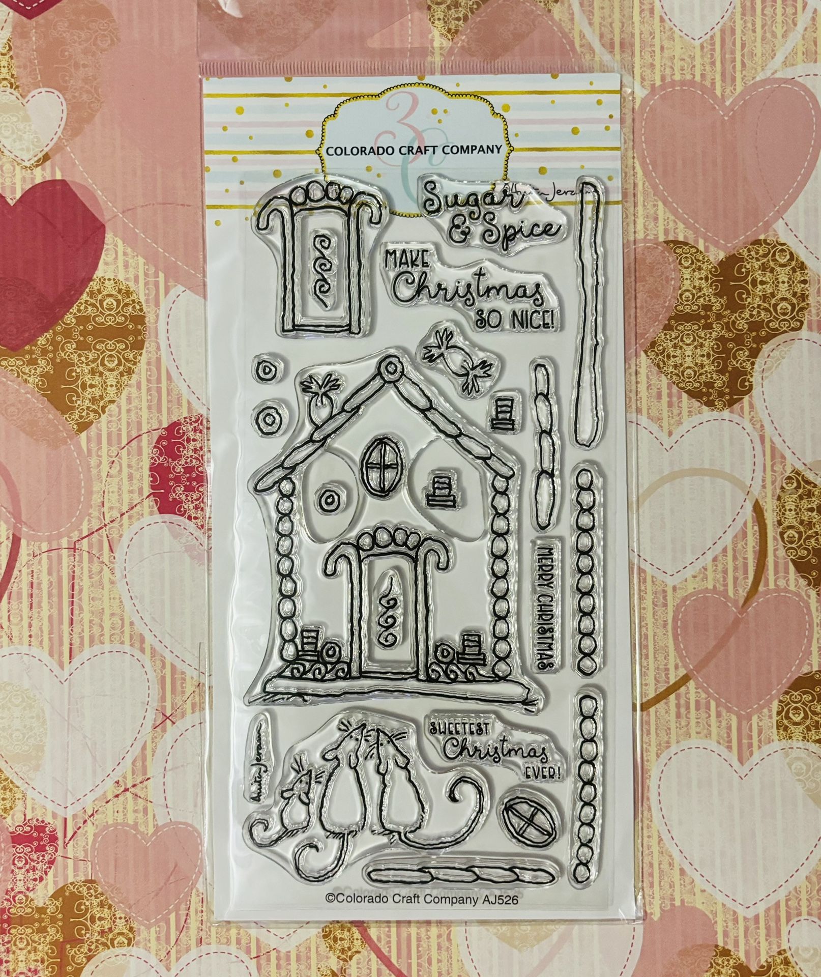 Cute 17pc Colorado Craft Company Gingerbread House Crafting Stamps