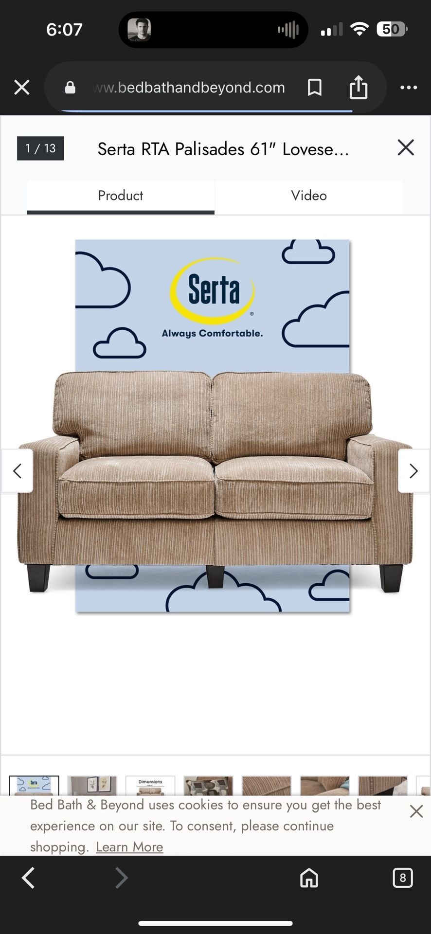 Serta Love seat