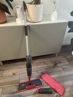 Rubbermaid Reveal Spray Microfiber Floor Mop, Cedar Poly Whist Broom With  Dust Pan for Sale in Lake Forest, CA - OfferUp