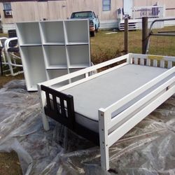 Twin Size Bed Mattress And Shelving $60 Delivery Available