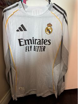 Real Madrid jersey long sleeve size LARGE
