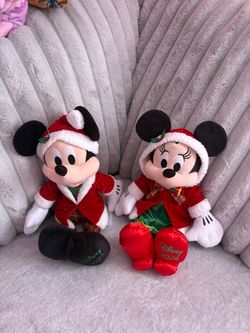 Mickey and Minnie Mouse Christmas plushies