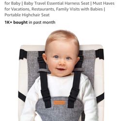 liuliuby Compact Travel High Chair | Portable High Chair for Baby | Baby Travel Essential Harness Seat | Must Haves for Vacations, Restaurants, Family