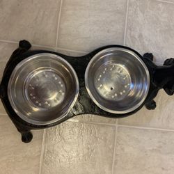 Cute Dog Dishes And Holder 