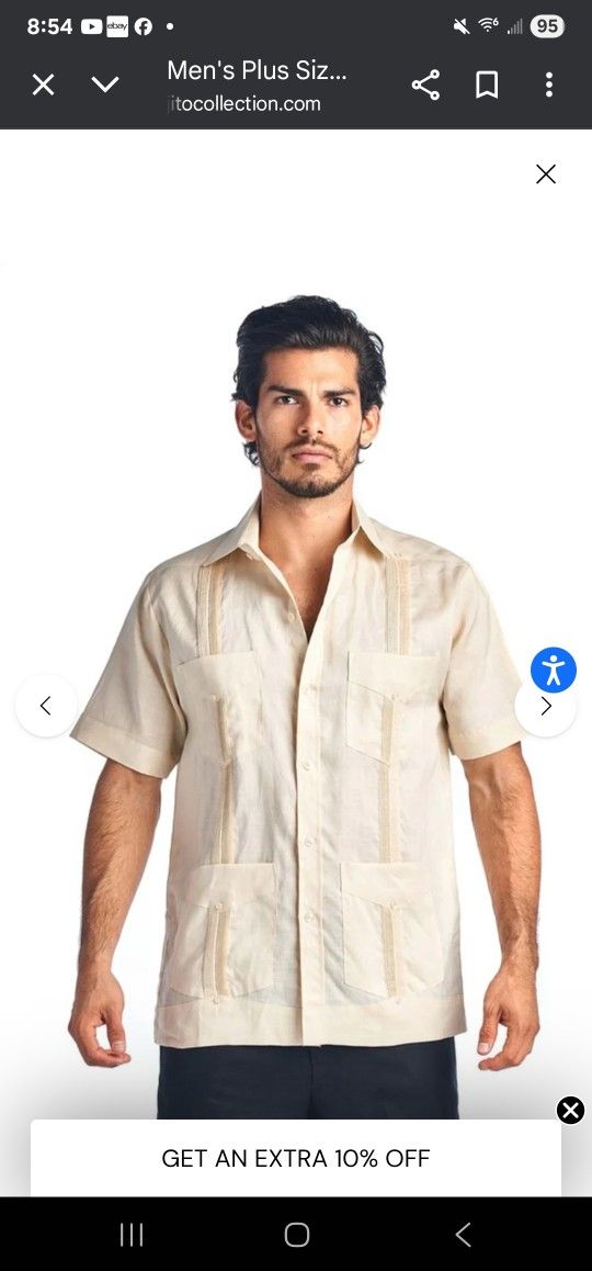 Signature By Mojito Collection Guayabera Short Sleeve Size 1X