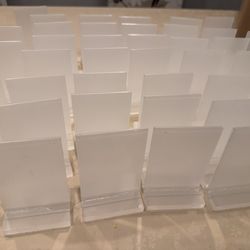 Small mini acrylic photo frames with stand. Size 2 1/2 inches.  Wedding/ shower Brand new 48 pieces.