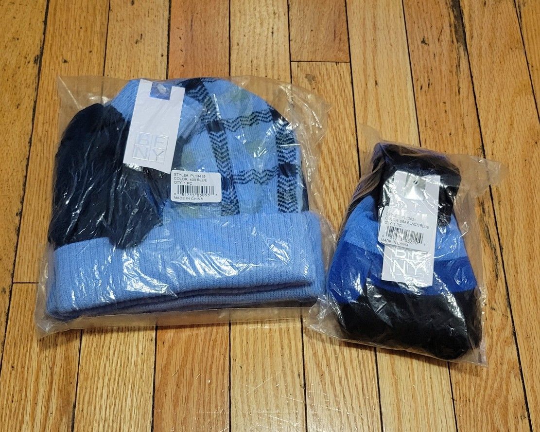 New B.F.N.Y. Blue Beanie & gloves Set