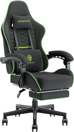 Dowinx Gaming Chair Fabric with Pocket Spring Cushion, Massage Game Chair Cloth with Headrest,