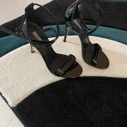 Michael Kors Original Crisscross Straps Black Patent Leather Size 7