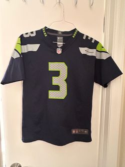 Nike Seattle Seahawks Russell Wilson #3 Youth L NFL Football Jersey Navy/Green