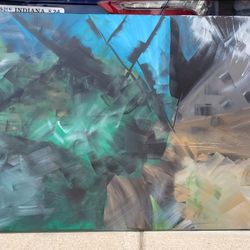 LARGE ABSTRACT CANVAS WALL PAINTING