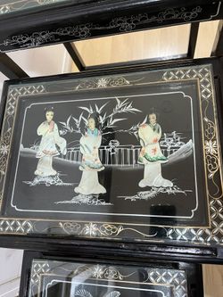 Set Of 4 Mother Of Pearl Nesting Tables 