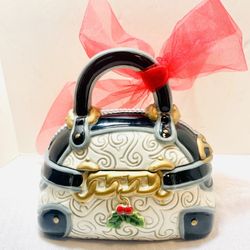 David's Cookies Designer Purse Ceramic Cookie Jar