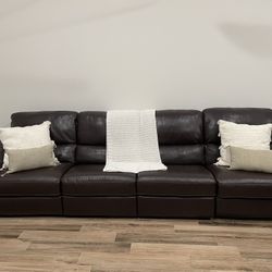 itlalian brown leather oversize couches