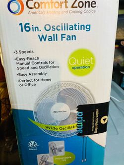 16” wall mount oscillating fan new in box