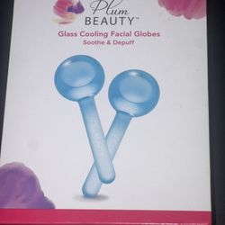 Plum Beauty Glass Cooling Facial Globes Tool Set W/Flaw